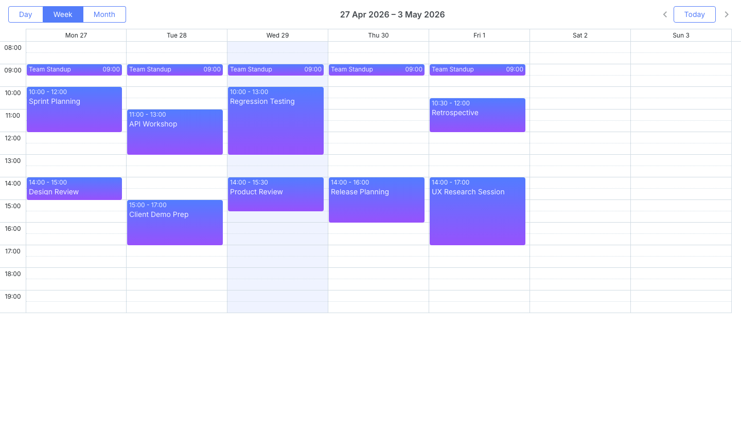 DHTMLX Scheduler